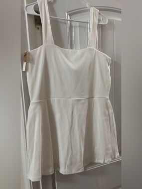 Victoria's Secret PINK White Ribbed Romper